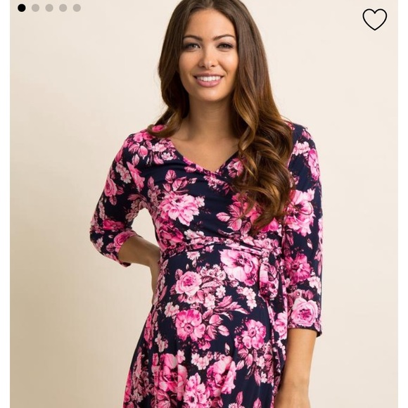 ASOS Maternity Maxi Neon and Pink Wrap Dress - Picture 2 of 7